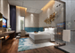 κρεβάτι πλαισίων κοντραπλακέ επίπλων δωματίων φιλοξενουμένων ξενοδοχείων 1800*2000*250mm με τον καπλαμά
