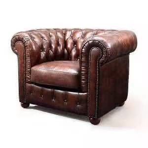 καφετιά υποδοχή cOem καναπέδων κουμπιών δέρματος σχεδίου πολυτέλειας 210cm
