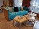 2200*900*800mm Gelaimei ξύλινο μπλε καναπέδων πλαισίων σχηματισμένο τούφες κουμπί για το καθιστικό